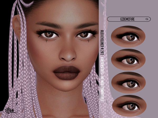 Sims 4 — IMF Alex Eyeliner N.283 by IzzieMcFire — Alex Eyeliner N.283 contains 4 intensities in hq texture.