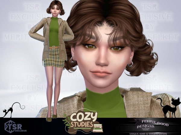 Sims 4 — Melissa Landgraab by Merit_Selket — Cozy Studies collection: female, young Adult Sim, created with TSR CC only