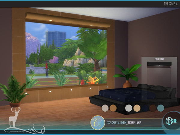 Sims 4 — DSF CRYSTALLINUM _FRAME LAMP by DanSimsFantasy — This set contains three Panoramic Windows in regular, medium