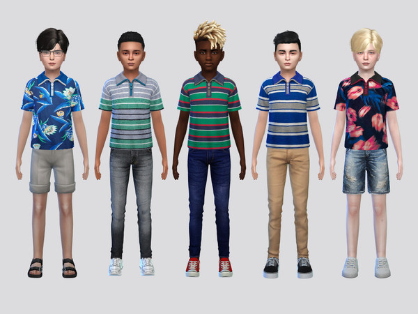 Sims 4 — Zipped Large Polo Boys by McLayneSims — TSR EXCLUSIVE