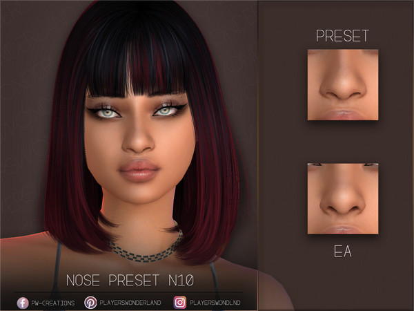 Sims 4 — Nose Preset N10 by PlayersWonderland — This Nose Preset adds a new morphed nose.