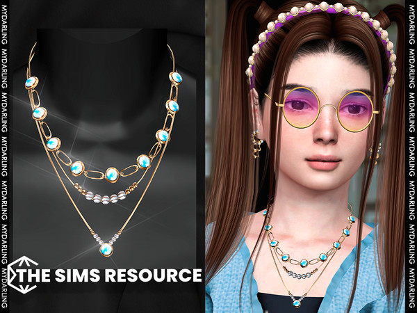 Sims 4 — elegant gold necklace set CHILD V1 by Mydarling20 — new mesh