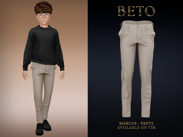 Sims 4 — Marcos (Pants - Child Version) by Beto_ae0 — Formal casual attire for men, enjoy it - 05 colors