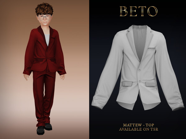 Sims 4 — Mattew (Top - Child Version) by Beto_ae0 — Formal and elegant attire for men, enjoy it - 06 colors