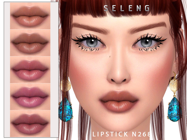 Sims 4 — Lipstick N268 by Seleng — The lipstick has 15 colours and HQ compatible. Allowed for teen, young adult, adult