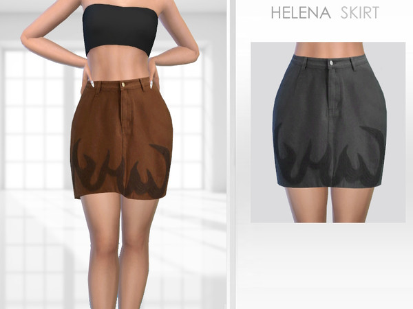 Sims 4 — Helena Skirt by Puresim — Skirt for female sims in 2 swatches