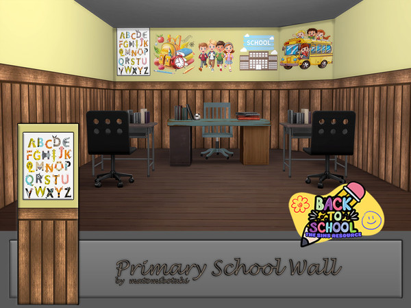 Sims 4 — Primary School Walls.package by matomibotaki — This makes learning more fun and especially in primary school the