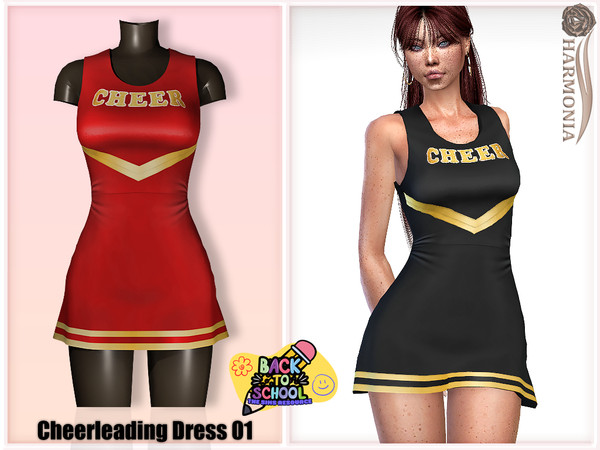 Sims 4 — Back To School - Cheerleading Dress 01 by Harmonia — New Mesh