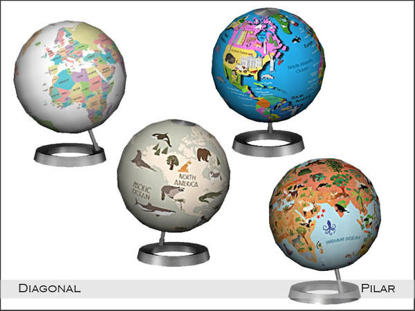 Sims 4 — Pilar Diagonal World map by Pilar — For back-to-school, bright colors, decorative and educational toys