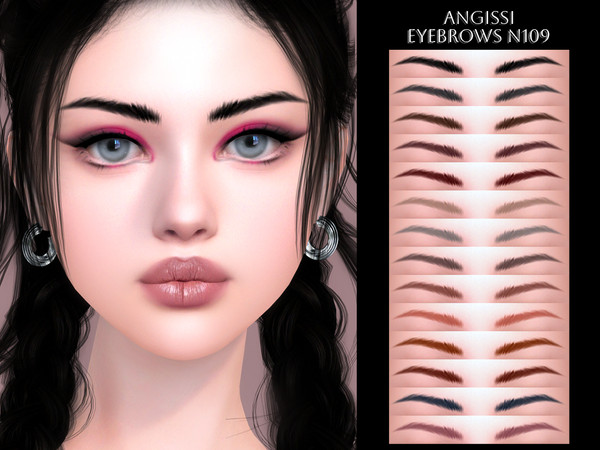 Sims 4 — Eyebrows n109 by ANGISSI — PREVIEWS MADE USING HQ MOD Female Teen to elder