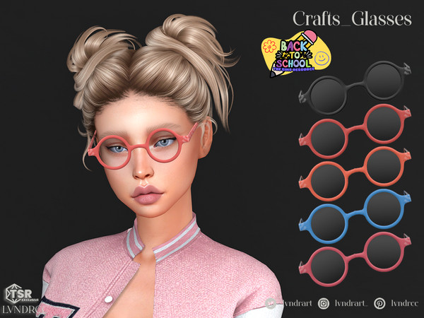 Sims 4 — (Back To School) Crafts Glasses by LVNDRCC — Round glasses with a geometric panther print. Those glasses come in