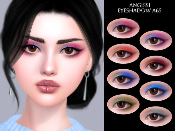 Sims 4 — Eyeshadow A65 by ANGISSI — PREVIEWS MADE USING HQ MOD 8 colors