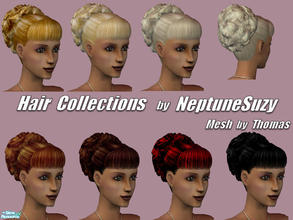 Sims 2 — NSC Hair Set 65 by Neptunesuzy — Your Sims will Love this Bun Hair Style with Bangs! For Adults, Young Adults,
