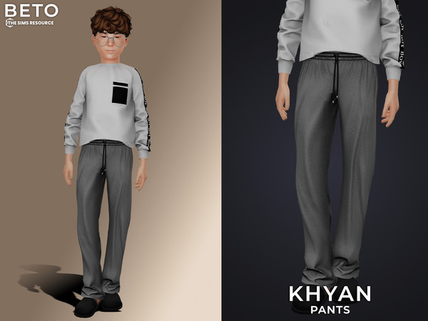 Sims 4 — Khyan (Pants - Child Version) by Beto_ae0 — Sweatpants or pajama pants, enjoy it - 07 colors