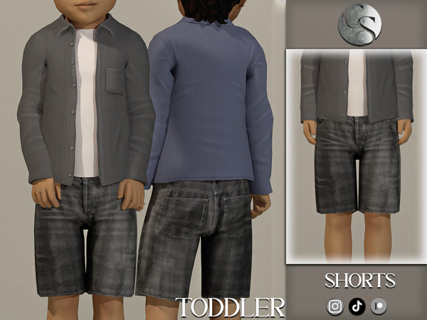 Sims 4 — Paul Plaid Shorts (Toddler) by Camuflaje — Optional set - you can also pair it with William set -New mesh