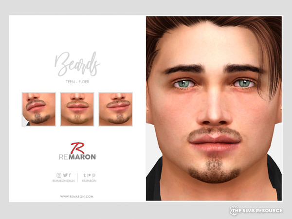 Sims 4 — Beard - Goatee Male Sim by remaron — Beard for teen to elder in The Sims 4 ReMaron_Beard02 -24 Swatches