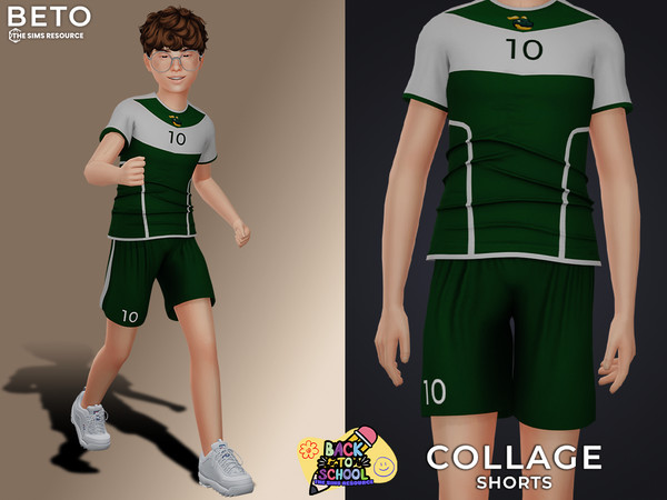 Sims 4 — Collage (Shorts - Child Version) by Beto_ae0 — School sports outfit, enjoy it - 04 colors
