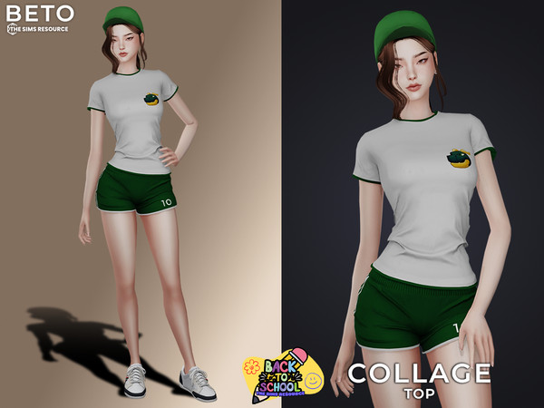 Sims 4 — Collage (Top - Female Version) by Beto_ae0 — School sports outfit, enjoy it - 06 colors