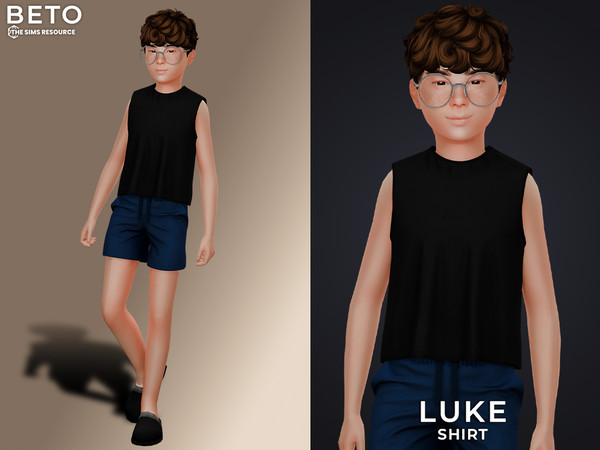Sims 4 — Luke (Tank Top - Child Version) by Beto_ae0 — Summer men's clothing, enjoy it - 05 colors