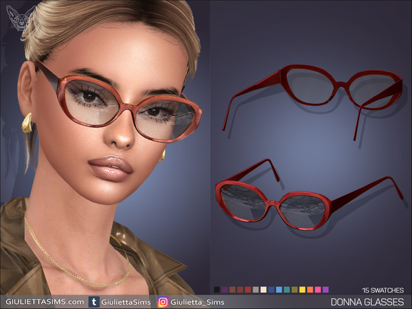 Sims 4 — Donna Glasses by feyona — Donna Glasses come with 15 swatches