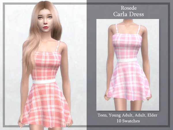 Sims 4 — Carla Dress by _Rosede_ — For Teen, Young Adult, Adult, Elder