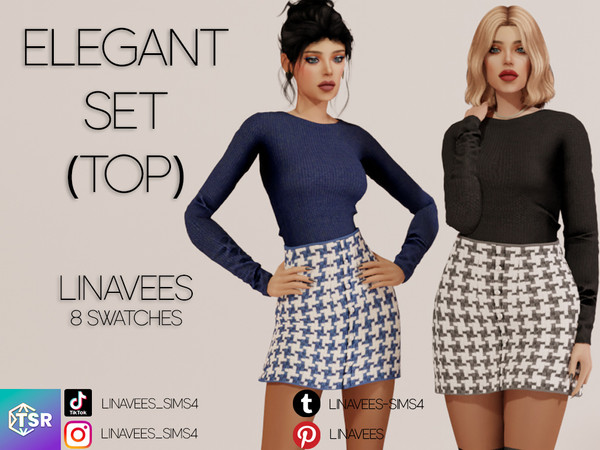 Sims 4 — DANIELA - ELEGANT SET (TOP) by linavees — New Mesh