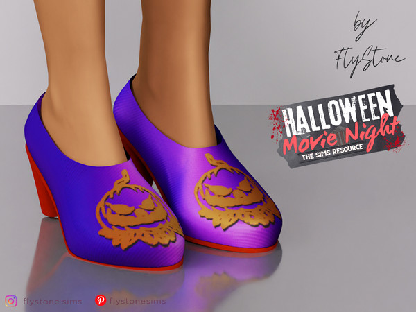 Sims 4 — Female Halloween Pumkins Heels by FlyStone — Female shoes heels with pumkins