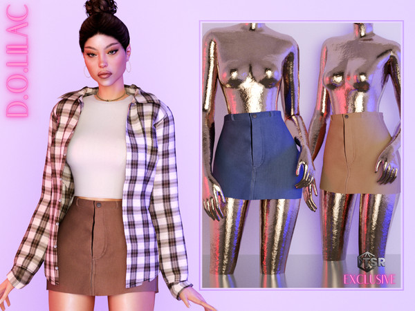 Sims 4 — Cotton Mini Skirt (Set) DO0543 by DOLilac — Custom thumbnail