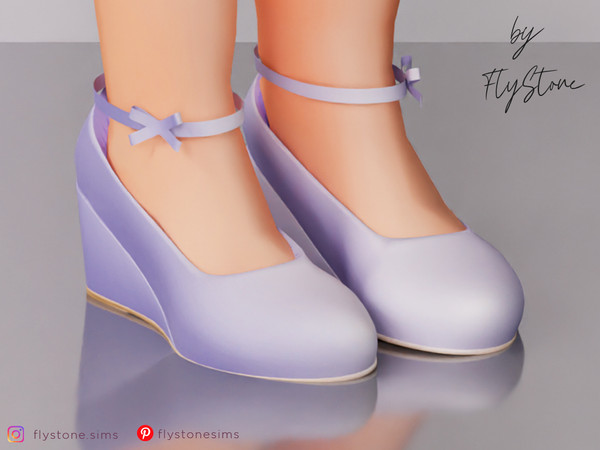Sims 4 — Child Wedges With Bow by FlyStone — Great child wedges with small cuty bows