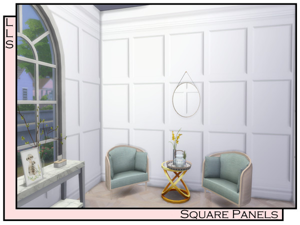 Sims 4 — Square Panels by lavilikesims — A beautiful elegant wall panel in 7 colours