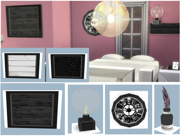 Sims 4 — Electric Ball Lamp by AYM_Aurely — Full bedroom Utopie. 3 different colors