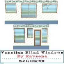Sims 2 — Venetian Blind Windows by Raveena — Lots of different sized windows with venetian blinds. One door is included.