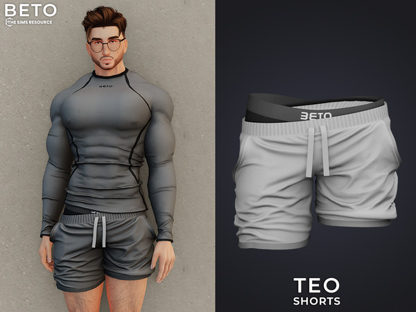 Sims 4 — Teo (Shorts) by Beto_ae0 — Men's sportswear, enjoy it - 05 colors