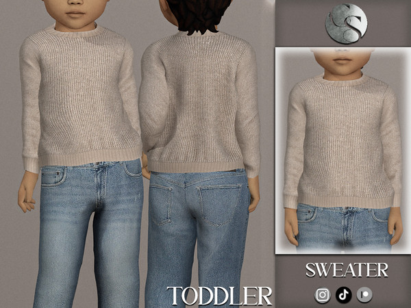 Sims 4 — Alexandar Sweater (Toddler) by Camuflaje — Optional set - you can also pair it with jeans -New mesh -Compatible