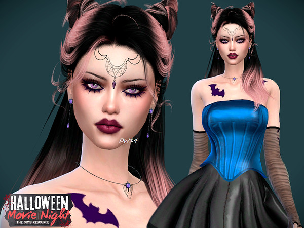 Sims 4 — Halloween Movie Night - Perla Lunis by DarkWave14 — Download all CC's listed in the Required Tab to have the sim