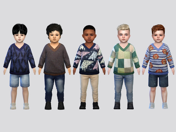 Sims 4 — Fall Knitted Sweater Toddler by McLayneSims — TSR EXCLUSIVE