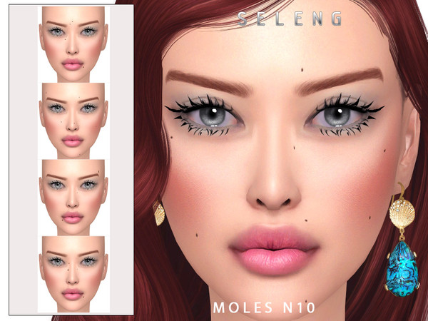 Sims 4 — Moles N10 by Seleng — The moles have 5 swatches on skin detail category. They are allowed for child to elder,