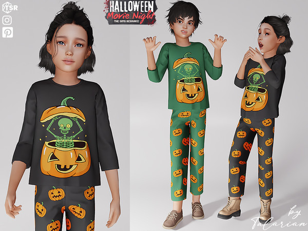 Sims 4 — Lucy Halloween Top by talarian — Everyday Halloween kit that is comfortable and enjoyable Part of a set (see