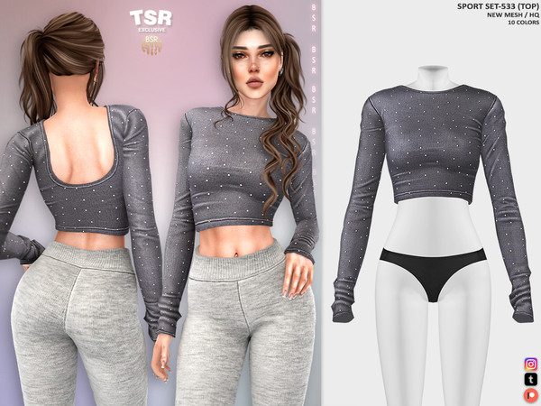 Sims 4 — SPORT SET-533 (TOP) BD1375 by busra-tr — 10 colors Adult, Elder, Teen, Young Adult