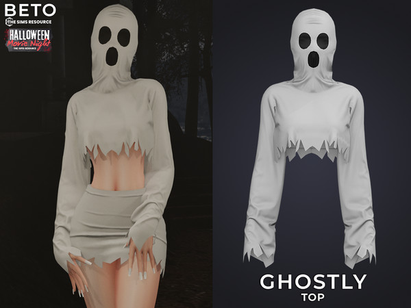 Sims 4 — Ghostly (Top) by Beto_ae0 — Ghost outfit, enjoy it - 03 colors