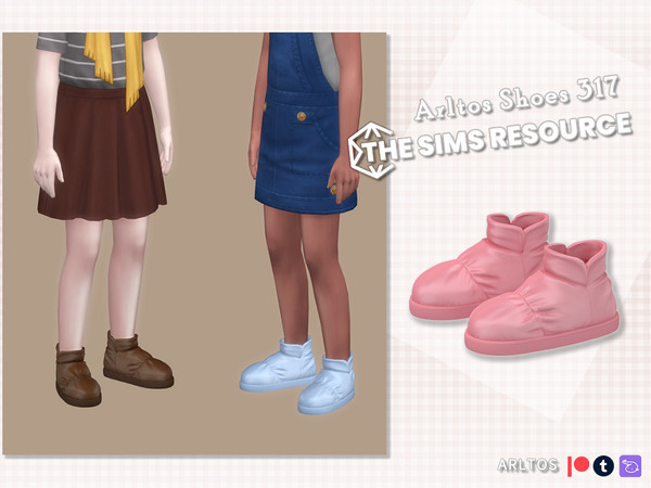 Sims 4 — Waterproof boots Child by Arltos — 17 colors. HQ compatible . Child only. TYPE-Slippers.
