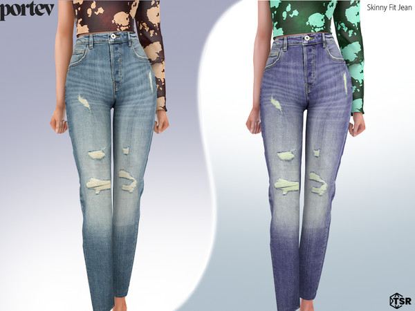Sims 4 — Skinny Fit Jean by portev — New Mesh 5 colors