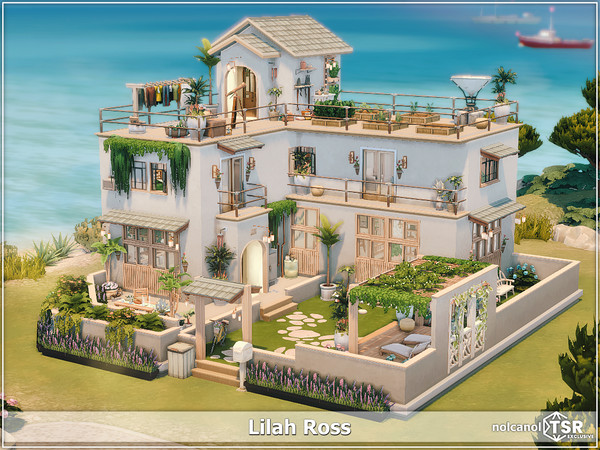 Sims 4 — Lilah Ross No CC by nolcanol — Lilah Ross is a charming three-story house for lovers of bright colors and cozy