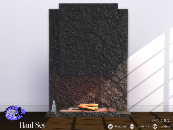 Sims 4 — (LVNDR) Haul Fireplace by LVNDRCC — Luxury living room full of things your Sim can gift their family and