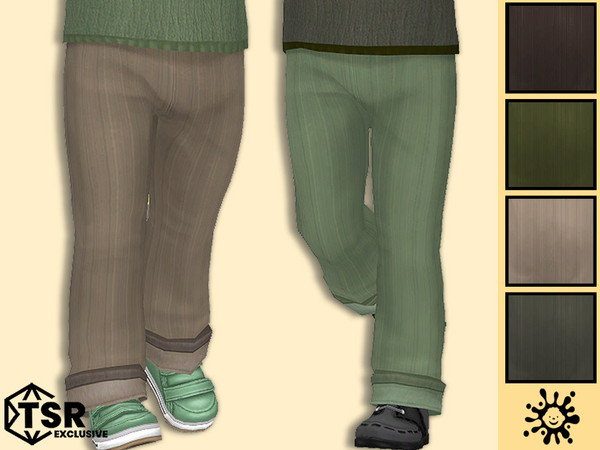 Sims 4 — Toddler Twill Pants by Pelineldis — Six twill pants for toddler boys and girls.