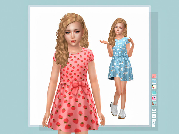 Sims 4 — Weya Dress by lillka — 6 swatches