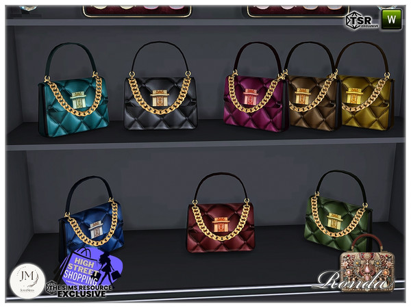 Sims 4 — High street shopping Ronda deco handbag by jomsims — High street shopping Ronda set in 3 part