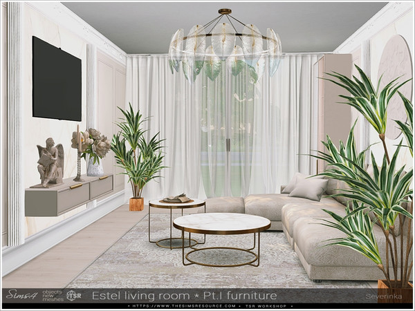 Sims 4 — Estel living room Pt.I furniture by Severinka_ — A set of furniture for the living room in the neoclasic style.