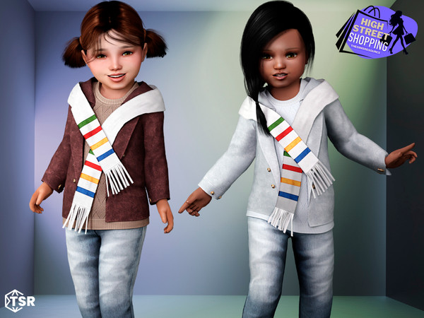 Sims 4 — Erika - Cozy coat with jeans by Garfiel — This cozy winter outfit includes a stylish double-breasted coat with a