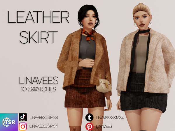 Sims 4 — OPHELIA - LEATHER SKIRT by linavees — New Mesh